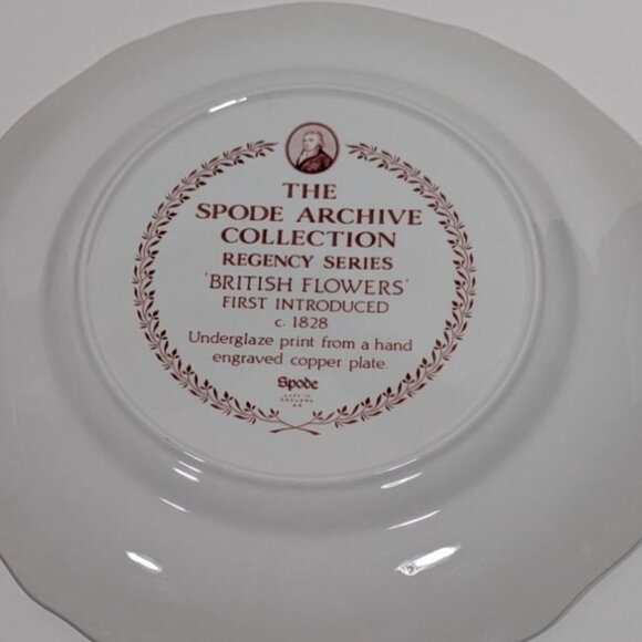 Spode Archive Collection Regency Series Floral Plate British Flowers Vintage - Picture 6 of 6